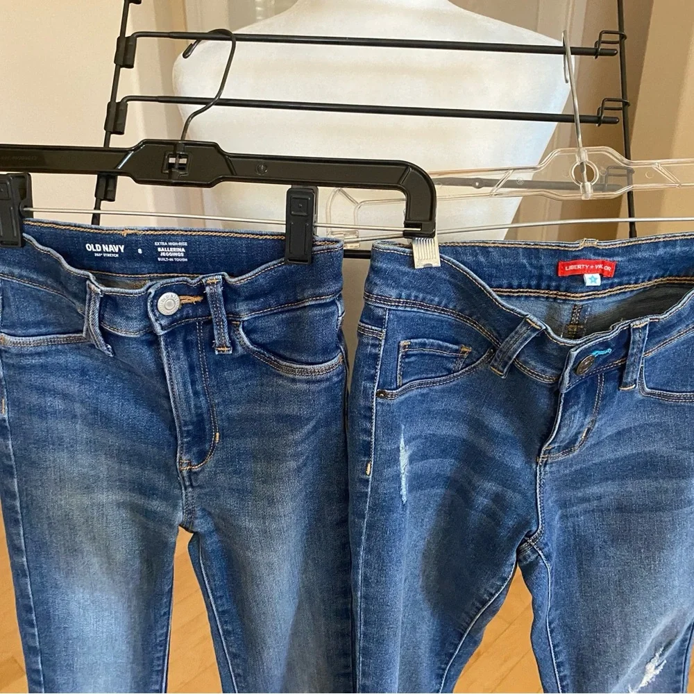 Set of Two Kids Old Navy and Liberty Valor Blue Denim Stretch Slim Fit Jeans